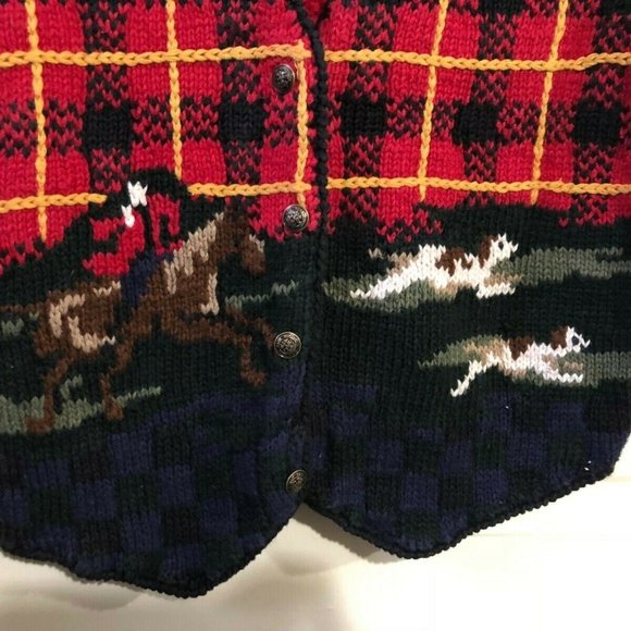 TALBOTS English Hunt Dog SWEATER VEST RAMIE COTTON - Picture 4 of 6